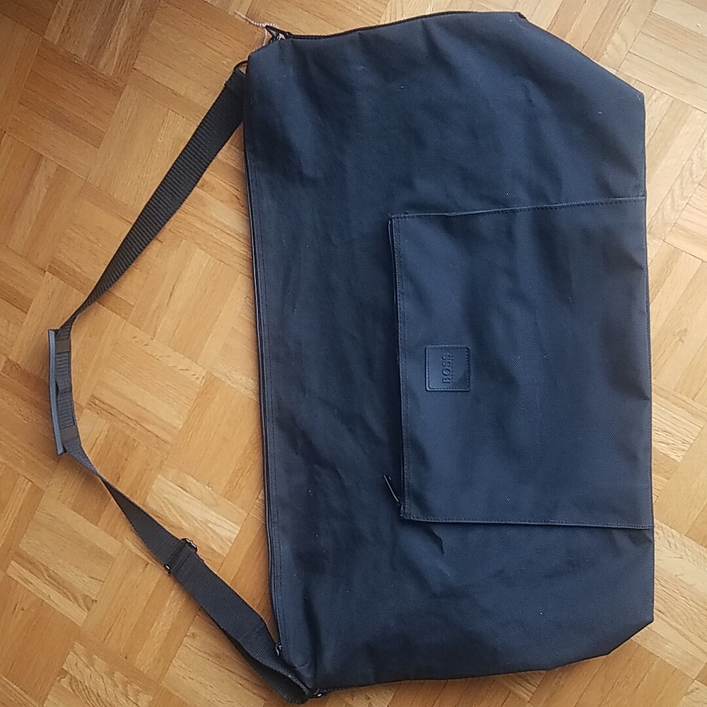 Large Hugo Boss Travel Suitcase Luggage Weekender Black Bag